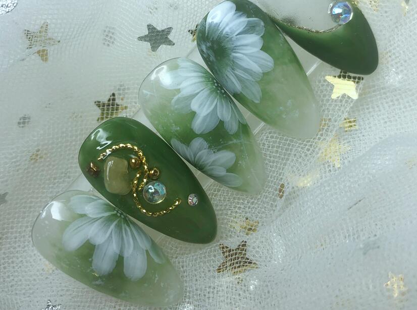 麗竹美甲學(xué)校作品：平面彩繪美甲