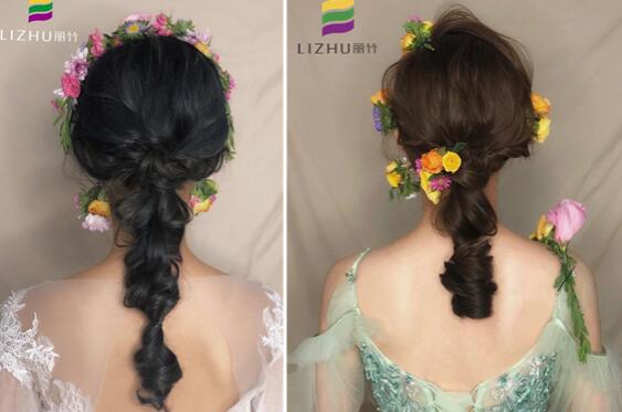南寧化妝學校作品：鮮花森系編發(fā)造型