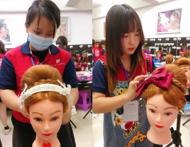 廣西化妝學(xué)校編發(fā)課堂練習(xí)---赫本頭