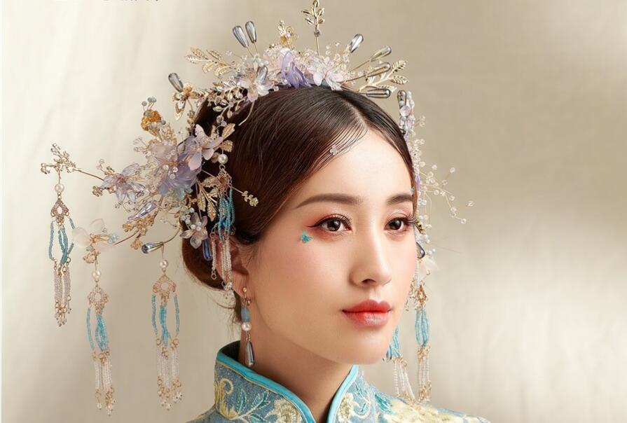 藍(lán)色系秀禾新娘造型