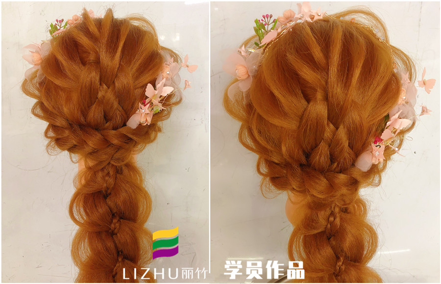 森系編發(fā)造型，南寧化妝培訓(xùn)班學(xué)員作品