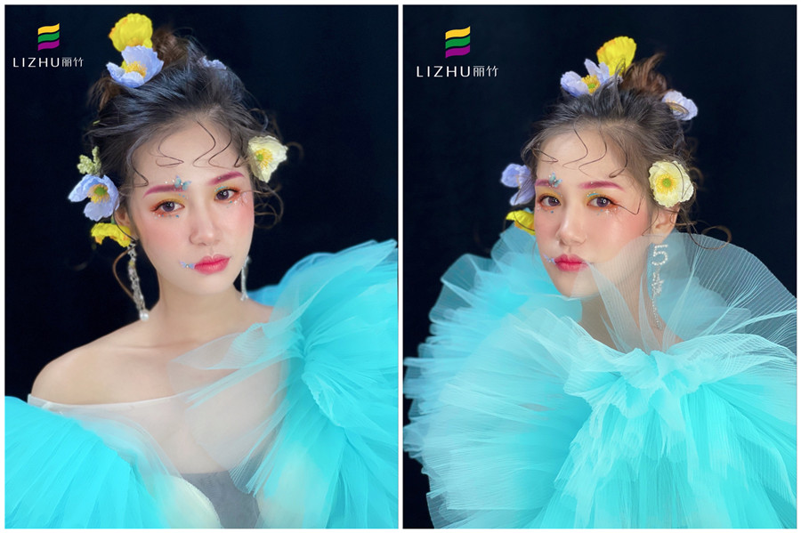 南寧化妝師培訓班作品：鮮花新娘造型