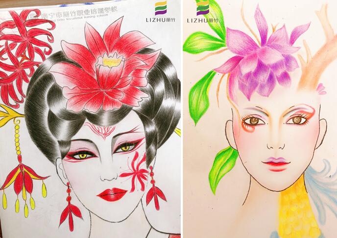 南寧化妝基礎(chǔ)課程：“紙妝美人”欣賞