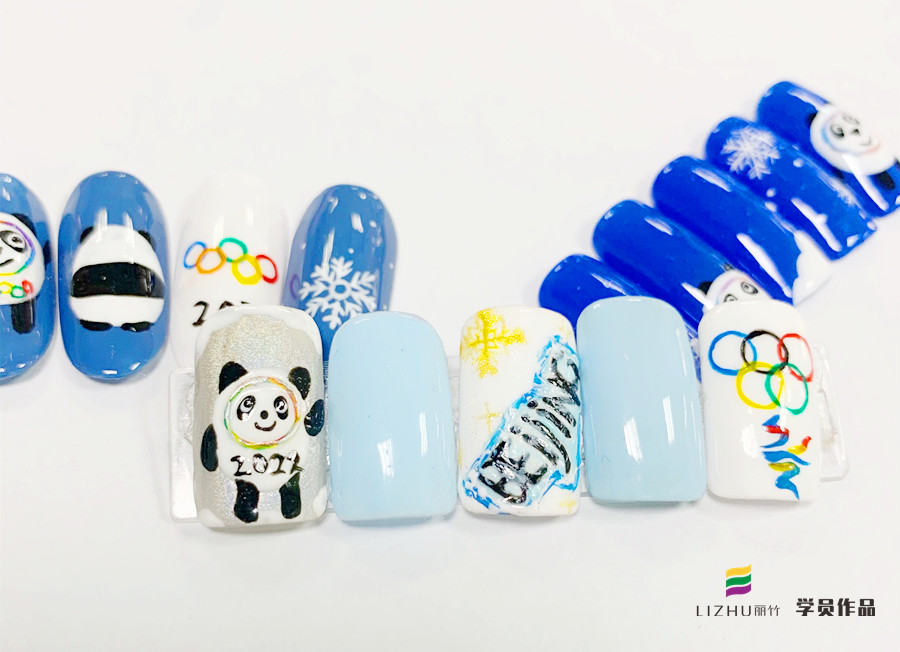 冰墩墩卡通美甲，南寧美甲網(wǎng)紅分享