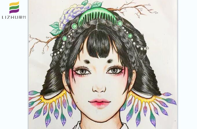 紙上美人圖作品，南寧化妝學(xué)校一對(duì)一教學(xué)