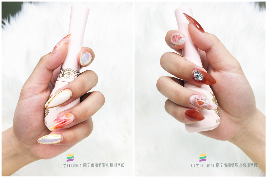 暈染美甲圖片欣賞，零基礎(chǔ)學(xué)美甲學(xué)員作品