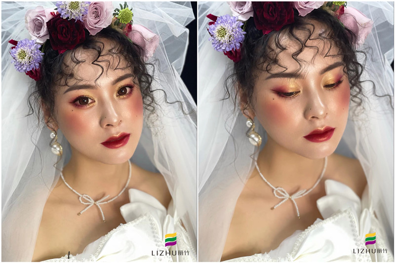 復(fù)古油畫風(fēng)格新娘 ，南寧彩妝學(xué)校新娘妝作品