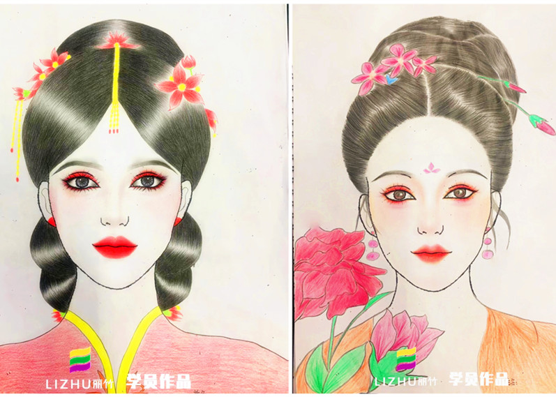 化妝美人圖欣賞，廣西化妝師美妝師學(xué)校作品