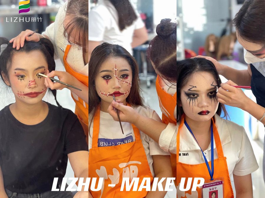 萬圣節(jié)妝容，廣西化妝培訓創(chuàng)意妝作品