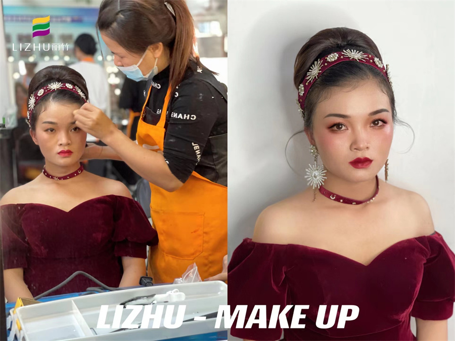 輕復(fù)古造型，南寧彩妝師課堂考核作品