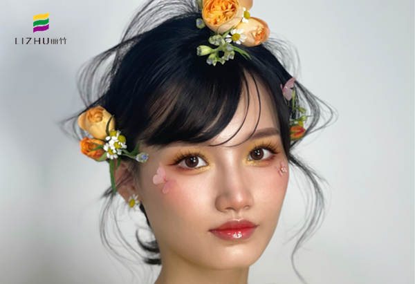 森系鮮花造型，廣西美妝技術學校作品