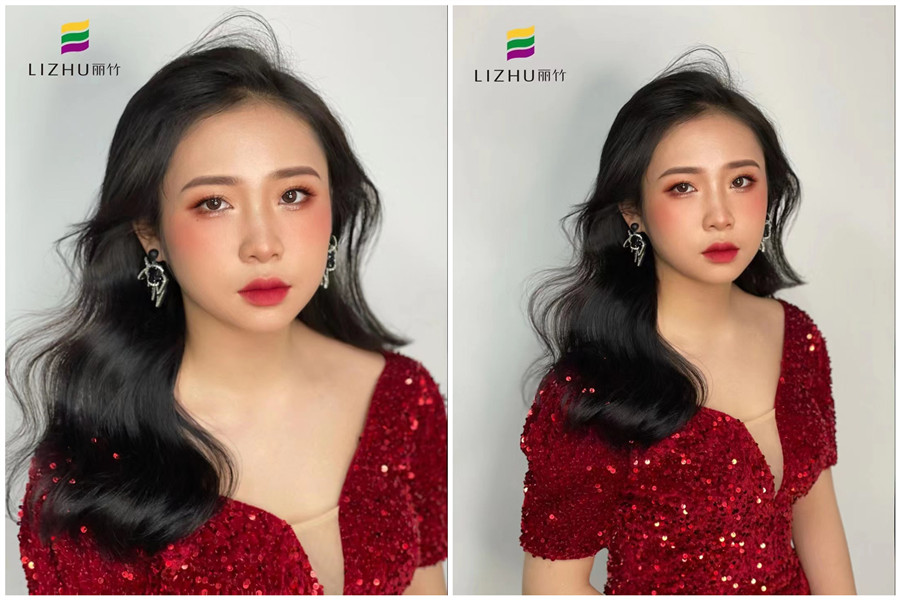 禮服披發(fā)造型，廣西南寧專業(yè)化妝學(xué)校作品