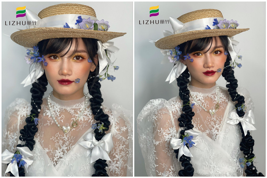 禮帽花樣新娘造型，廣西形象化妝班作品