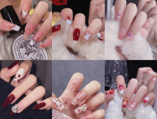 廣西美甲網紅造型班分享---新年兔子美甲