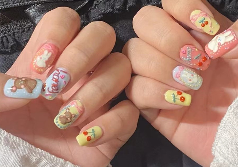 法式櫻桃美甲，南寧美甲進(jìn)修造型培訓(xùn)