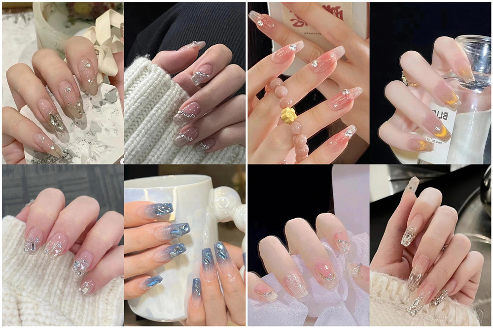 碎鉆美甲，南寧美甲款式造型班浪漫推薦