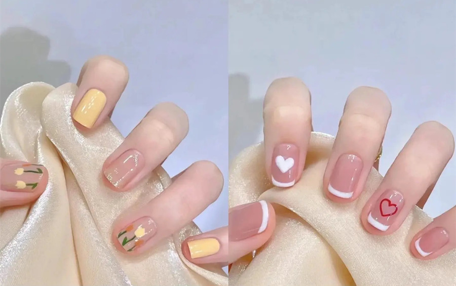 適合本甲的裸色短甲 ???，南寧網(wǎng)紅美甲款式班分享