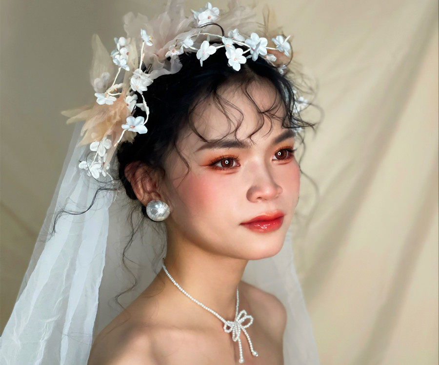 慵懶法式浪漫新娘，南寧妝容造型培訓(xùn)作品