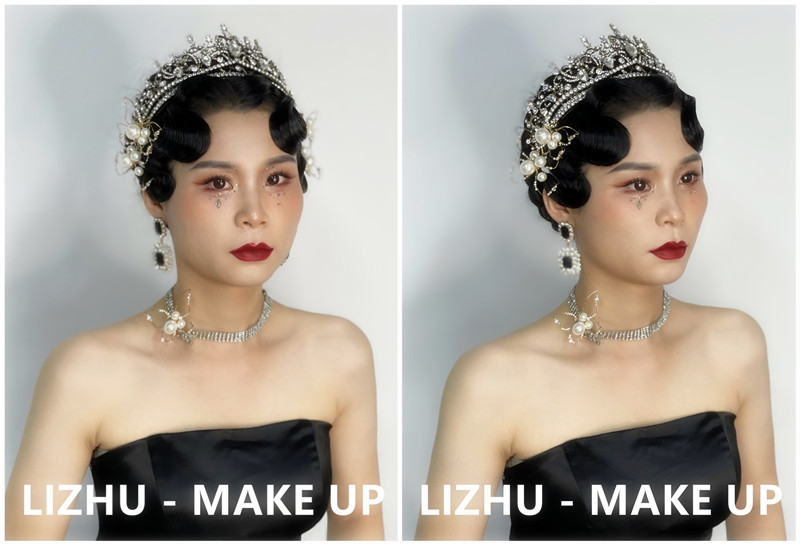 復古手推波造型，廣西新娘寫真培訓