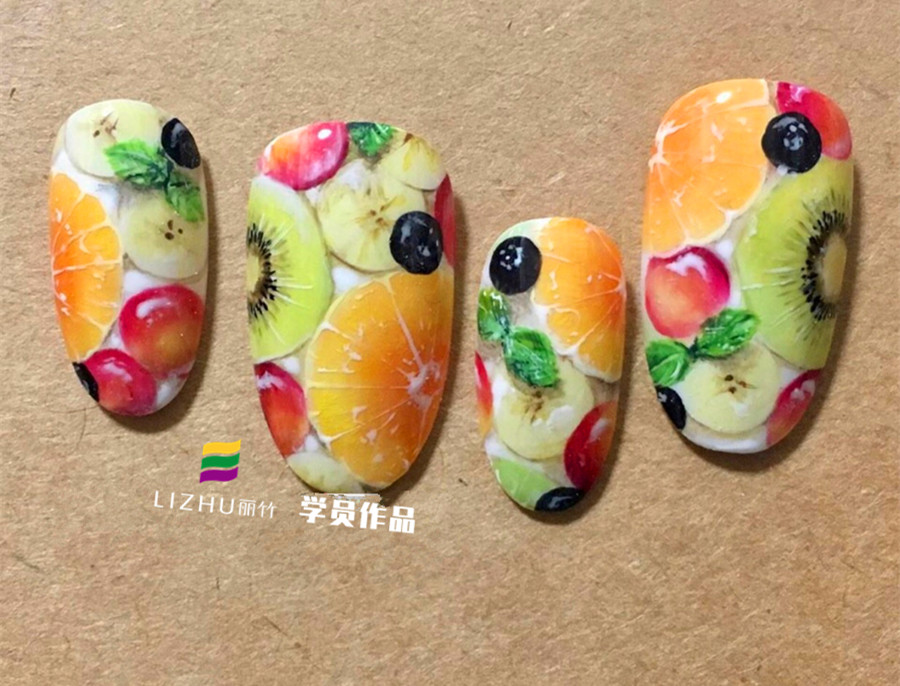 水果美甲：草莓美甲、橘子獼猴桃美甲、檸檬美甲
