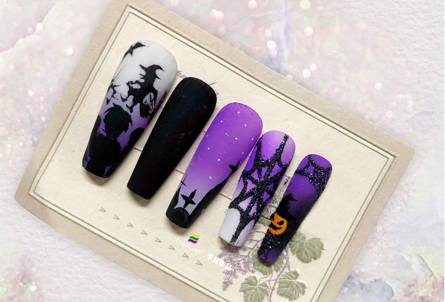 彩繪磨砂美甲&雛菊磨砂美甲，廣西學(xué)美甲款式