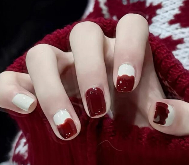 新年紅色美甲，南寧美甲款式造型學校