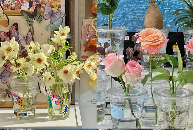 美麗杯子花束，廣西插花造型學(xué)校培訓(xùn)