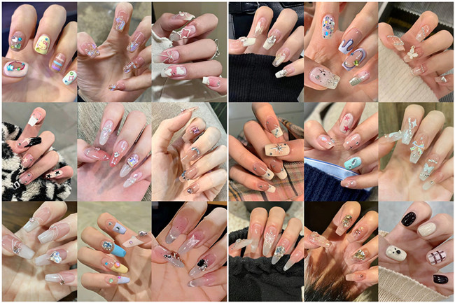 碎鉆美甲，廣西美甲網(wǎng)紅造型班收集
