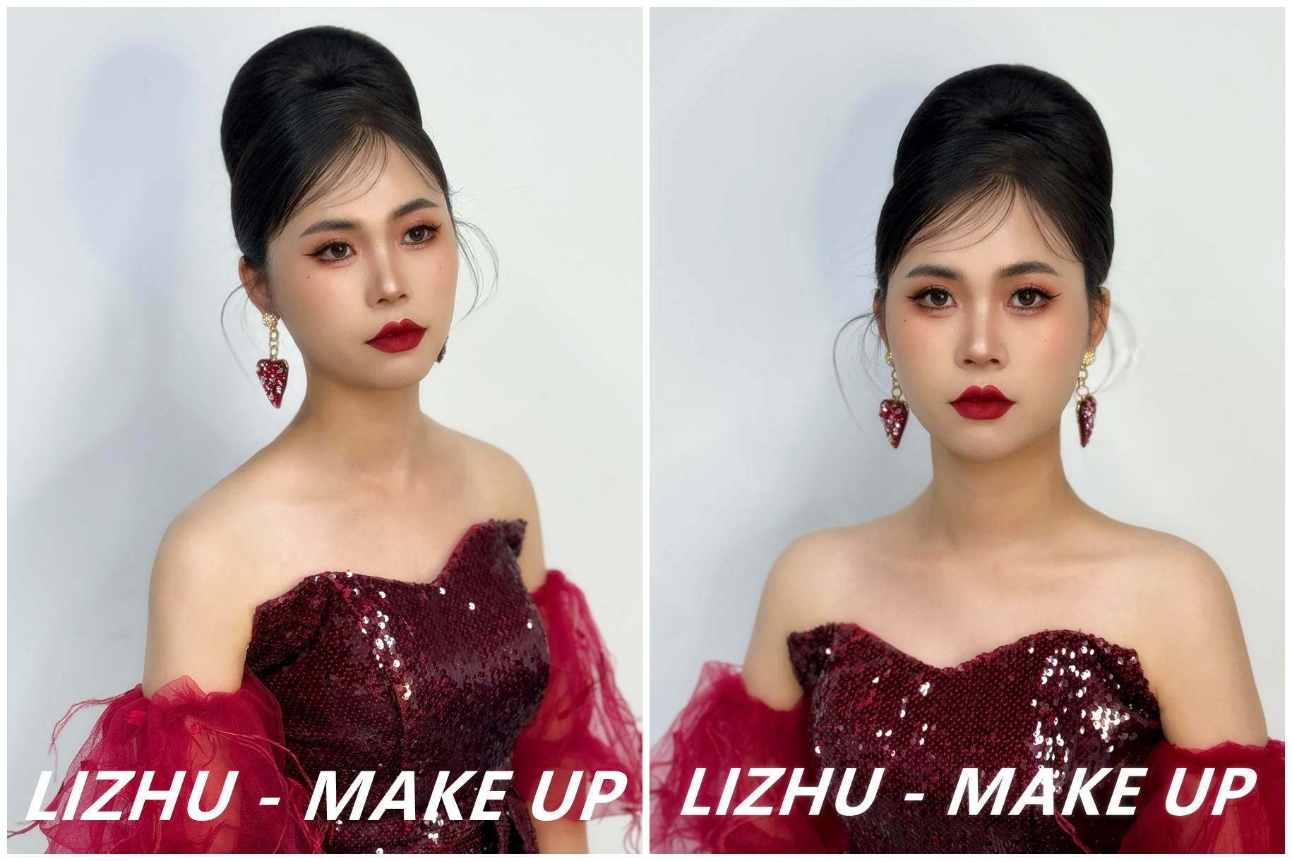 復(fù)古簡(jiǎn)約禮服造型，南寧影樓彩妝學(xué)習(xí)作品