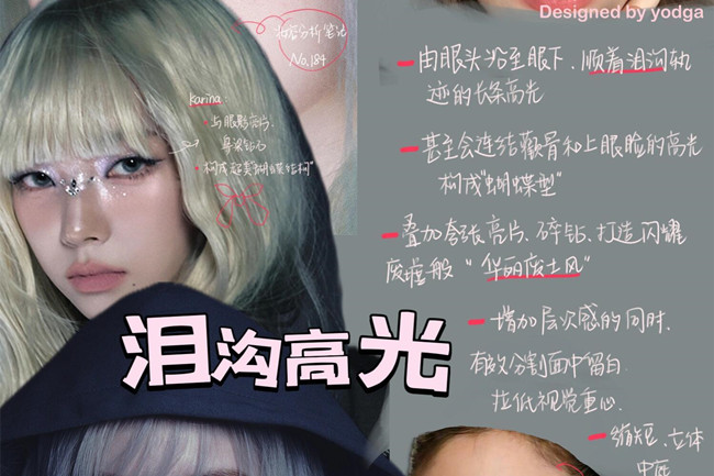 韓國蕞流行的高光打法教程，廣西彩妝美妝師分享