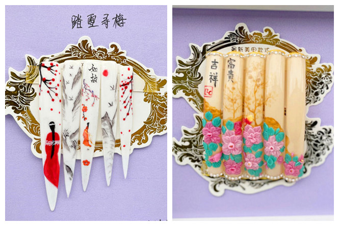 適合新年的國風(fēng)美甲，廣西職業(yè)教育學(xué)員作品展示