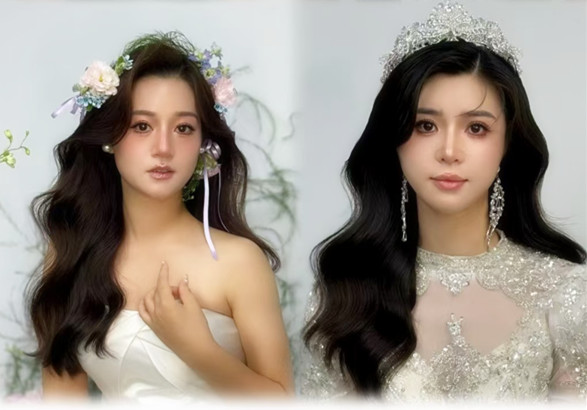 學(xué)員披發(fā)造型合集，廣西化妝彩妝培訓(xùn)進(jìn)修作品