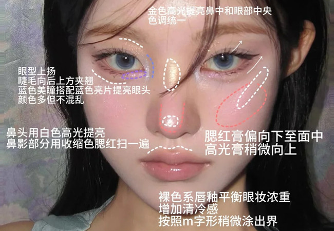 厭世感布偶貓妝容，南寧化妝形象造型學(xué)校分享教程