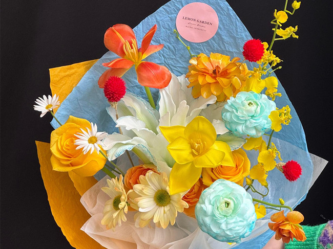 冰淇淋春日花束，南寧花藝插花鮮花學(xué)校浪漫分享