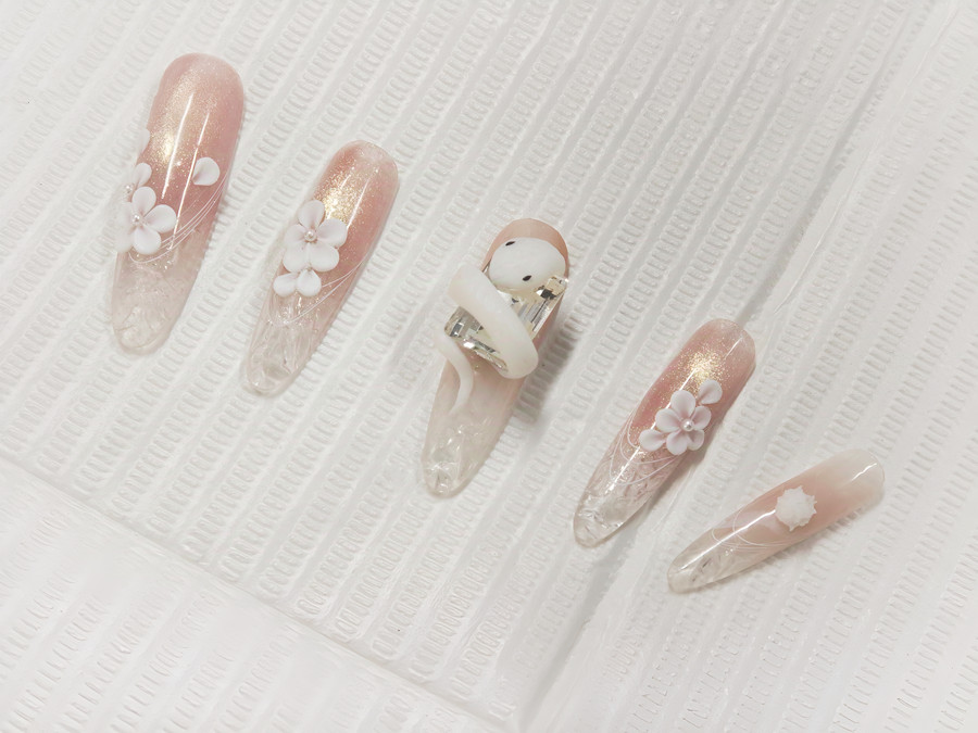 琉璃雕花美甲，廣西美甲工作室受歡迎的款式