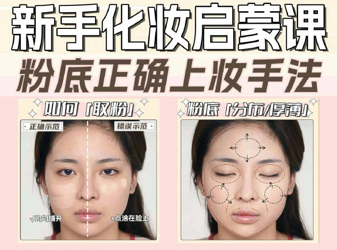粉底液上妝的手法，南寧化妝新手教程