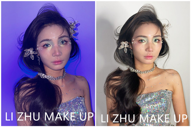 碎鉆眼淚妝，南寧化妝培訓(xùn)興趣作品