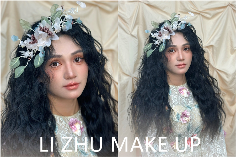 法式復(fù)古寫真，廣西化妝實(shí)操作品