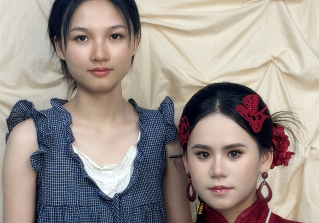 晨袍中式新娘，南寧學(xué)彩妝0基礎(chǔ)作品