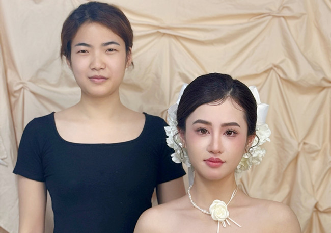 韓式新娘造型，廣西美妝造型訓(xùn)練作品