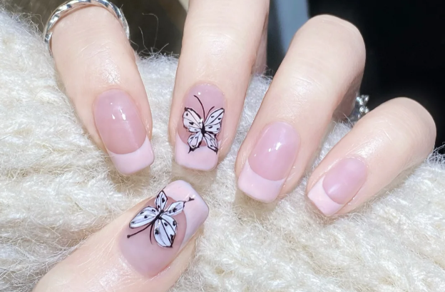 法式蝴蝶美甲，南寧美甲進修學校分享教程