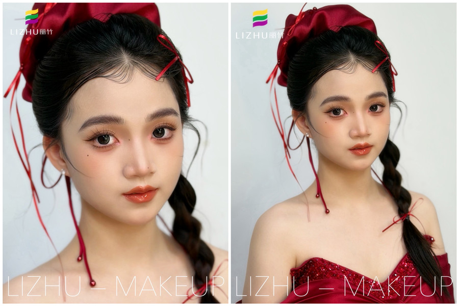 減齡辮子造型，廣西化妝高彩培訓(xùn)作品