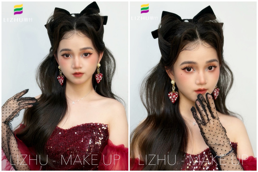 復(fù)古貓耳半披造型，廣西化妝設(shè)計(jì)